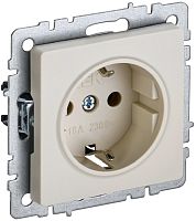 Розетка с заземлением без рамки IEK Brite РС11-1-0-БрКр 1-м. бежевый картинка